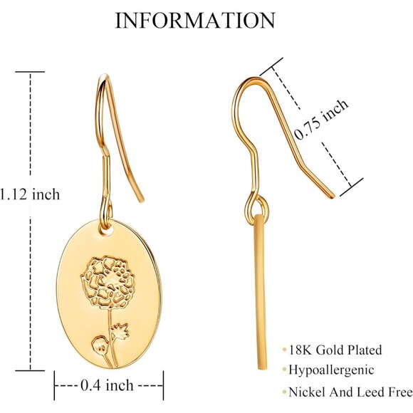 Dainty14K Gold Plated Cosmos Small Drop Chain Hoops Trendy Earring Set for Women - Picture 6 of 9